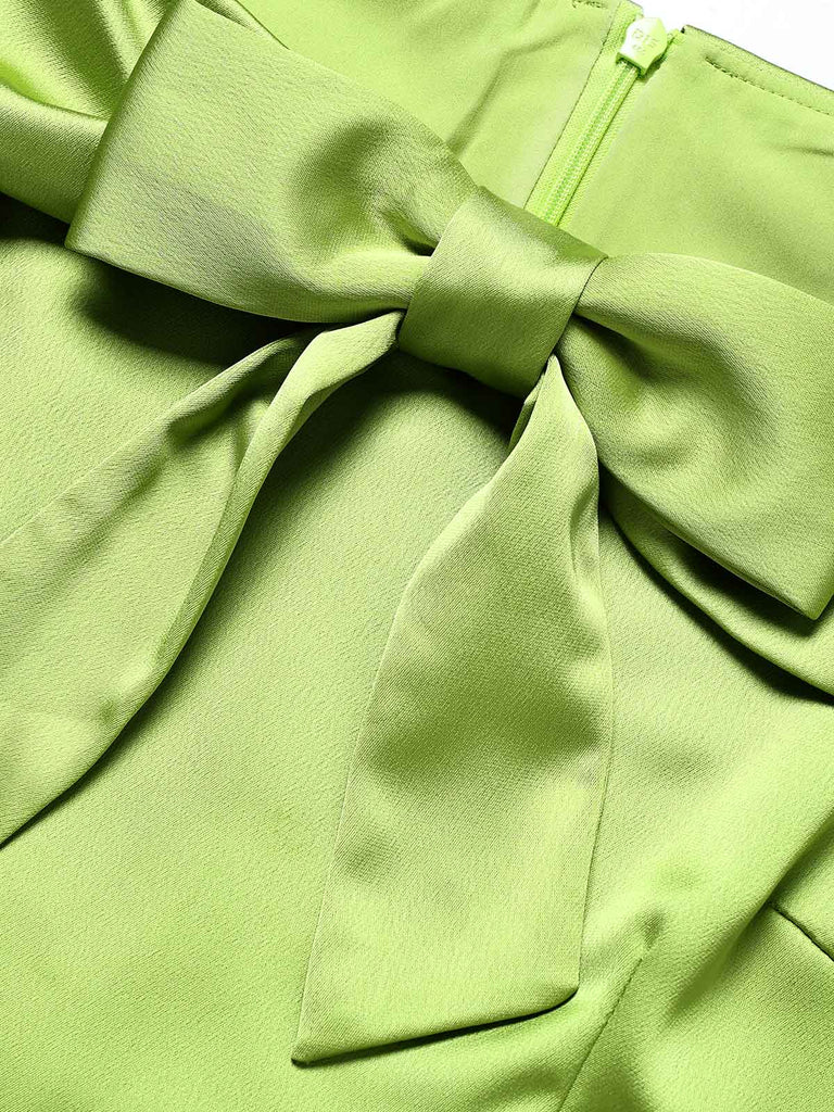 50er schulterfreies Kleid mit Schleife und Schmetterling