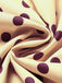 Apricotes 50er Satin-Kleid mit Schal-Kragen und Polka-Dots