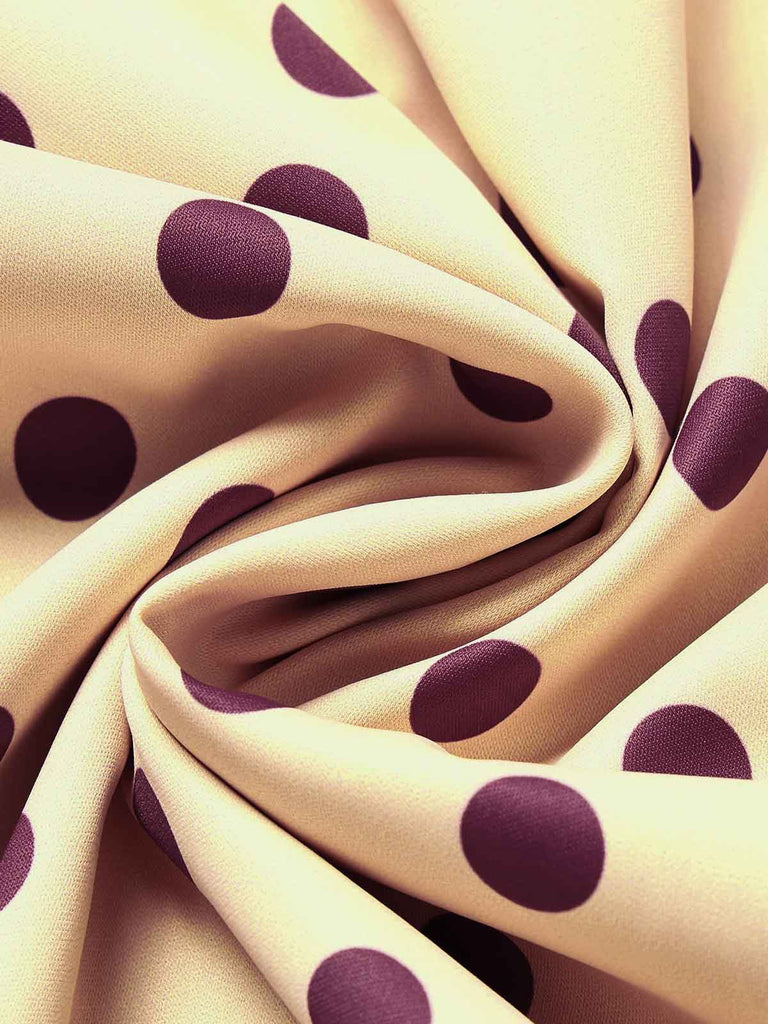 [Vorverkauf] Apricot 50er Neckholderkleid mit Polka-Dots und Schalkragen