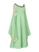 Grünes 80er Kleid mit Stickerei und Elf