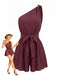 50er Romper mit One-Shoulder und Struktur