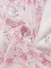 Rosa 70er Blumen-Maxikleid mit Bindeträgern und Stufenrock