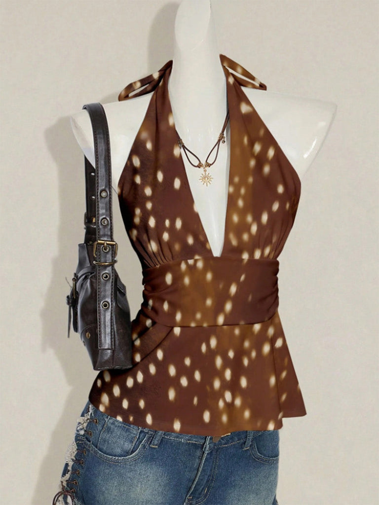 80er mit Polka-Dots und Neckholder-Top