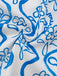 Blaues 50er 2PCS Top & kurze Hose mit abstraktem Print