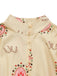 Elfenbeine 50er Shorts mit Puffärmel und Blumen