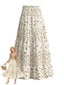 70er Maxirock mit Blumen und Hohe Taille