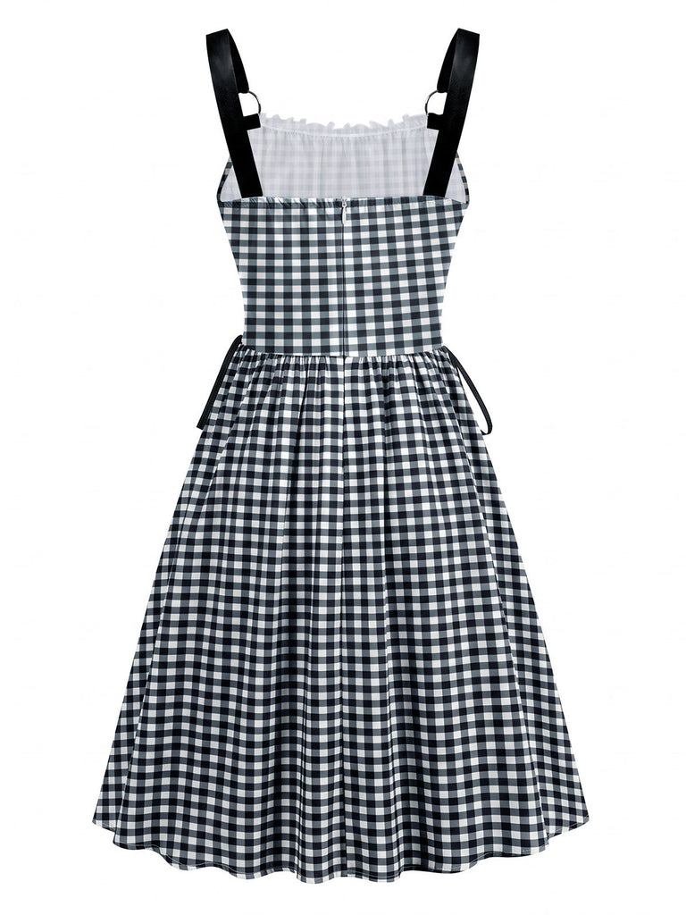 50er Kleid mit Hohe Taille und Schnürung