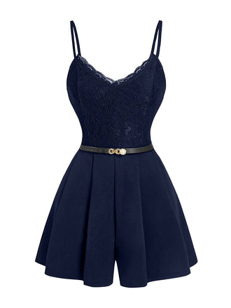 60er Romper mit Spitze und Spaghettiträgern