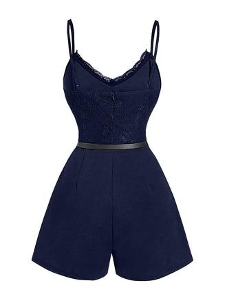 60er Romper mit Spitze und Spaghettiträgern