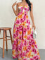 30er Maxikleid mit Blumen und Neckholder