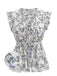 70er Top mit V-Ausschnitt und Blumen