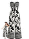 Schwarzer 70er Trägerloser Jumpsuit mit Blumen und Vorderbindung
