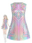 [Vorverkauf] Irisierendes 60er Kleid mit geometrischem Muster