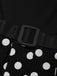 Schwarzes 50er Strick-Swingkleid mit Kappärmel und Polka-Dots