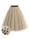 Beige 50er Rock mit Polka-Dots und Tüll
