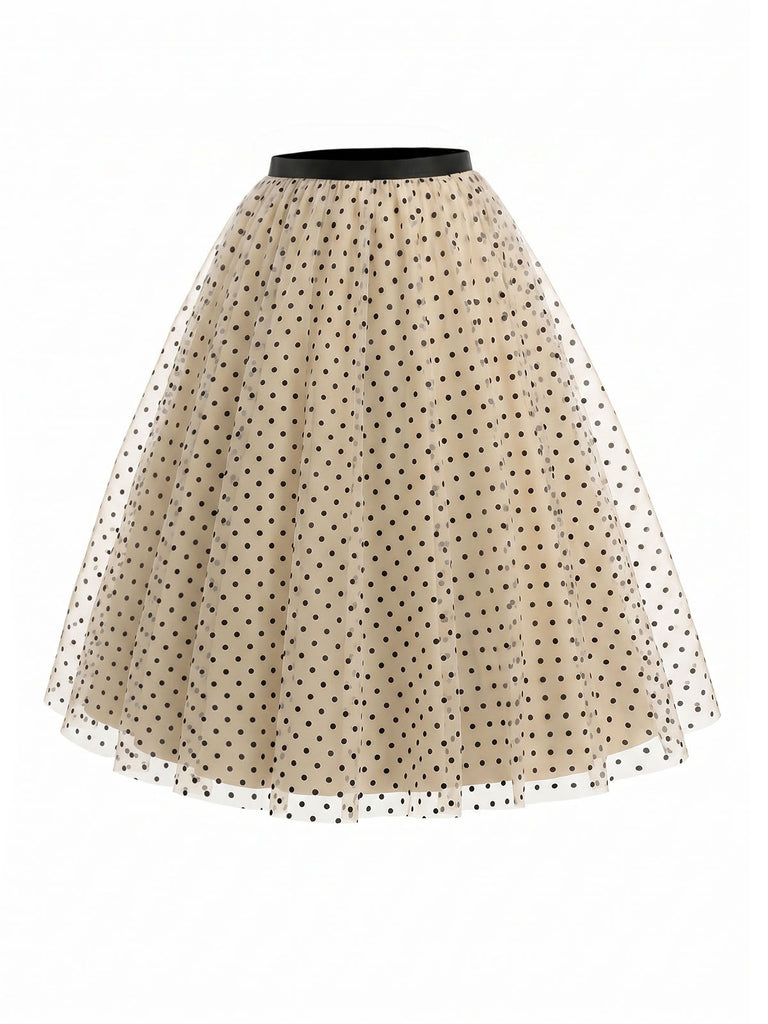 50er Body mit Puffärmel und Polka-Dots