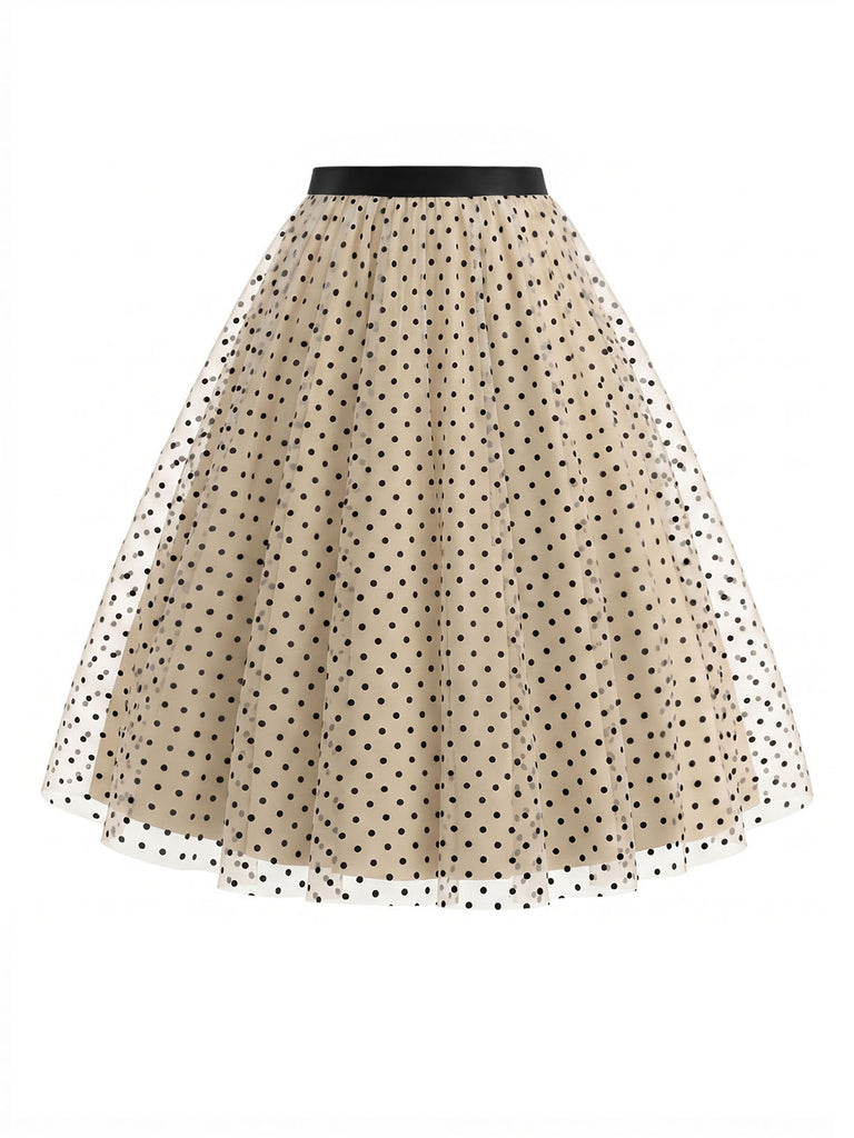 50er Body mit Puffärmel und Polka-Dots