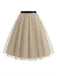 Beige 50er Rock mit Polka-Dots und Tüll