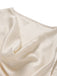 [Vorverkauf] Champagnerer 20er Satin-Rock mit Wasserfallausschnitt und Spitze
