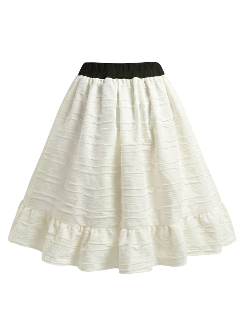 Schwarz-Elfenbein 50er Set mit Top und Rock
