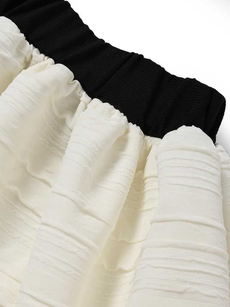 Schwarz-Elfenbein 50er Set mit Top und Rock