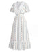 40er Kleid mit V-Ausschnitt und Blumen