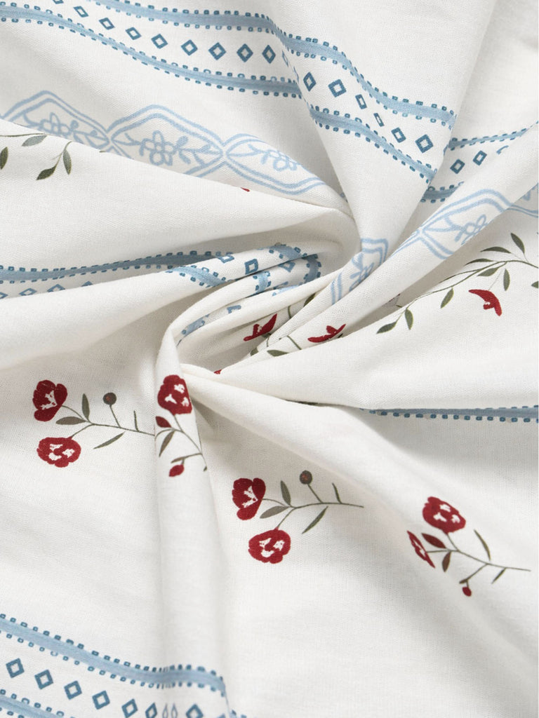 [Vorverkauf] 40er Kleid mit V-Ausschnitt und Blumen
