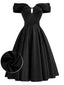 [Vorverkauf] Schwarzes 50er schulterfreies Kleid mit Herzausschnitt