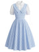 Blaues 50er Swingkleid mit Gingham-Muster
