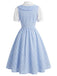Blaues 50er Swingkleid mit Gingham-Muster
