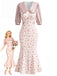 30er Meerjungfrauenkleid mit Blumen