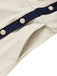 Beige 70er Romper mit Schleife und Besatz