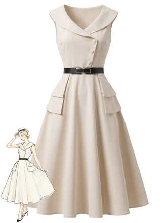 [Pre-Sale] Beige 1960s Vintage Classic Dress