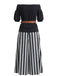 1940s Floral Striped Two Piece Set 2