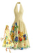 Gelbes 50er Kleid mit Neckholder und Blumen