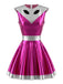 60er Halloween Minikleid mit Cut-out und Metallic