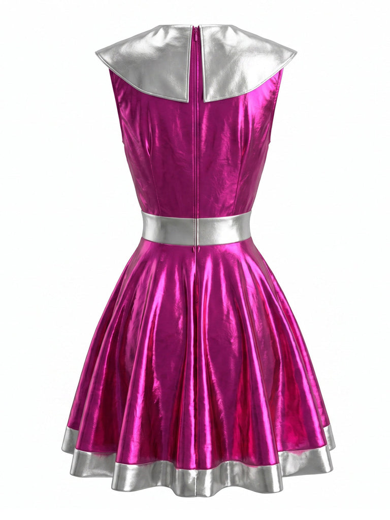 60er Halloween Minikleid mit Cut-out und Metallic