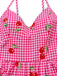 Rosa 30er Maxikleid mit Gingham und Kirschen