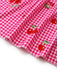 Rosa 30er Maxikleid mit Gingham und Kirschen