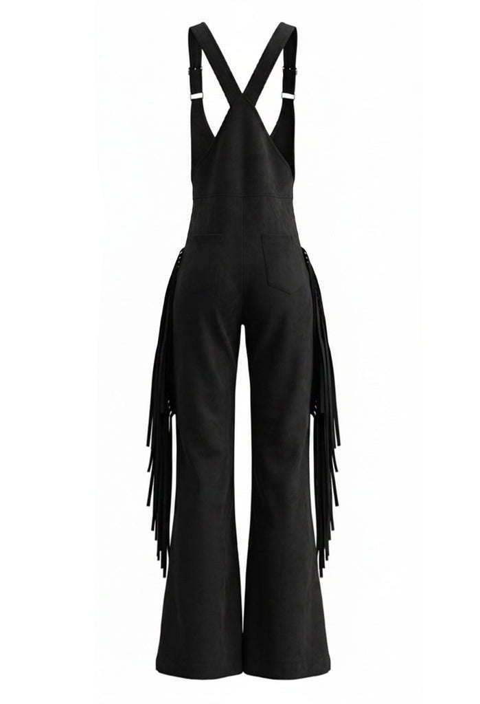 70er Jumpsuit mit Fransen und Ausgestellt