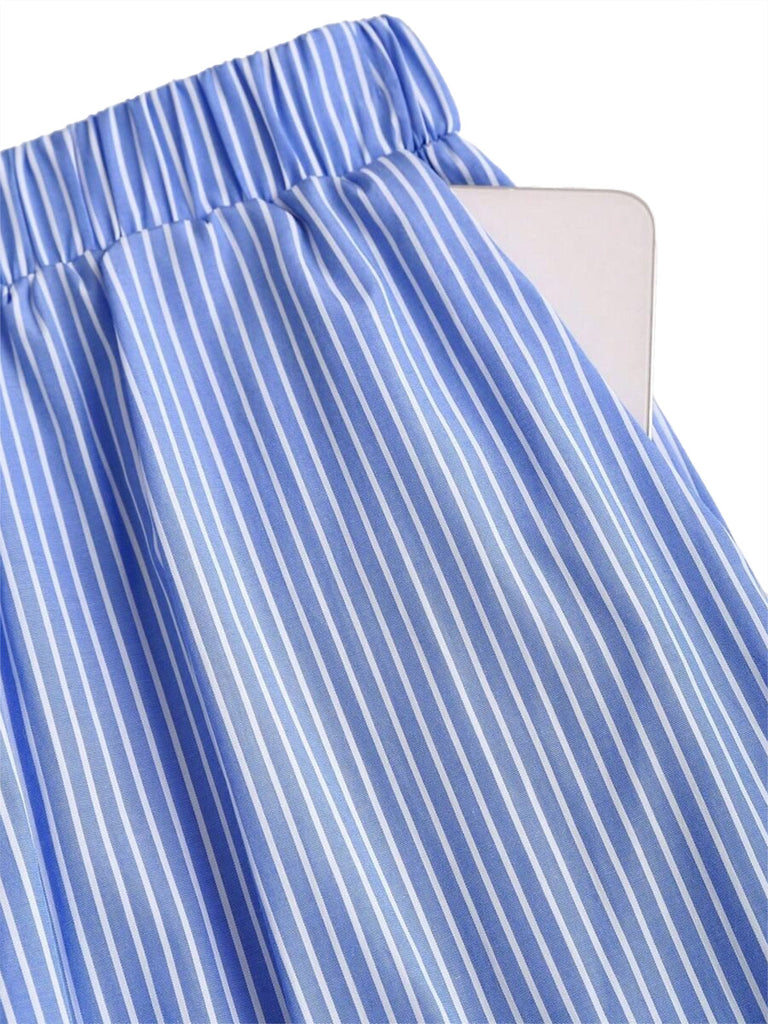 Hellblaue 50er Hose mit Schleife und Bindeband