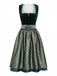 Grünes 50er Oktoberfest-Dirndl-Set mit Schürze und Spitzentop