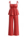 Rote 40er Hose mit Polka-Dots und Peplum