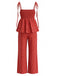 Rote 40er Hose mit Polka-Dots und Peplum