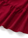 Rotes 30er schulterfreies Renaissance-Kleid mit Glockenärmeln