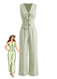 Grünes 30er Weste & Hose Set mit Stickerei
