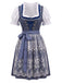 Rotes 50er Oktoberfest-Dirndl-Set mit Blumenmuster und Pufftop