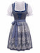 Rotes 50er Oktoberfest-Dirndl-Set mit Blumenmuster und Pufftop