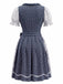 Rotes 50er Oktoberfest-Dirndl-Set mit Blumenmuster und Pufftop