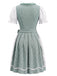 Rotes 50er Oktoberfest-Dirndl-Set mit Blumenmuster und Pufftop